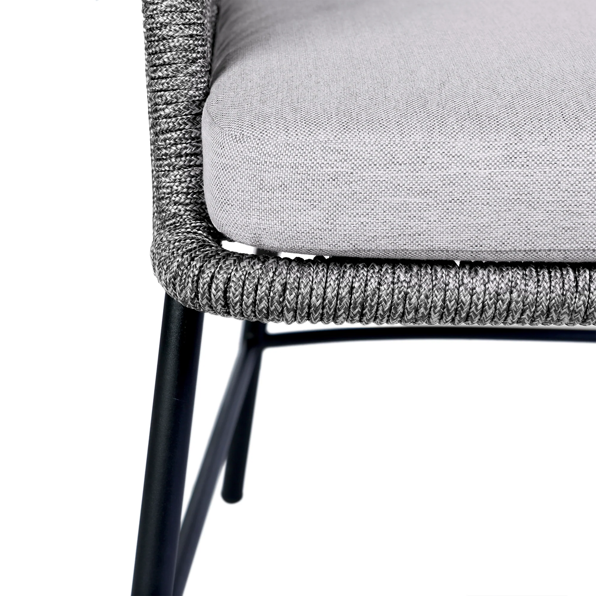 Koala and Calica 5 Piece Dining Set in Light Eucalyptus and Metal with Grey Rope By Armen Living - Image 7