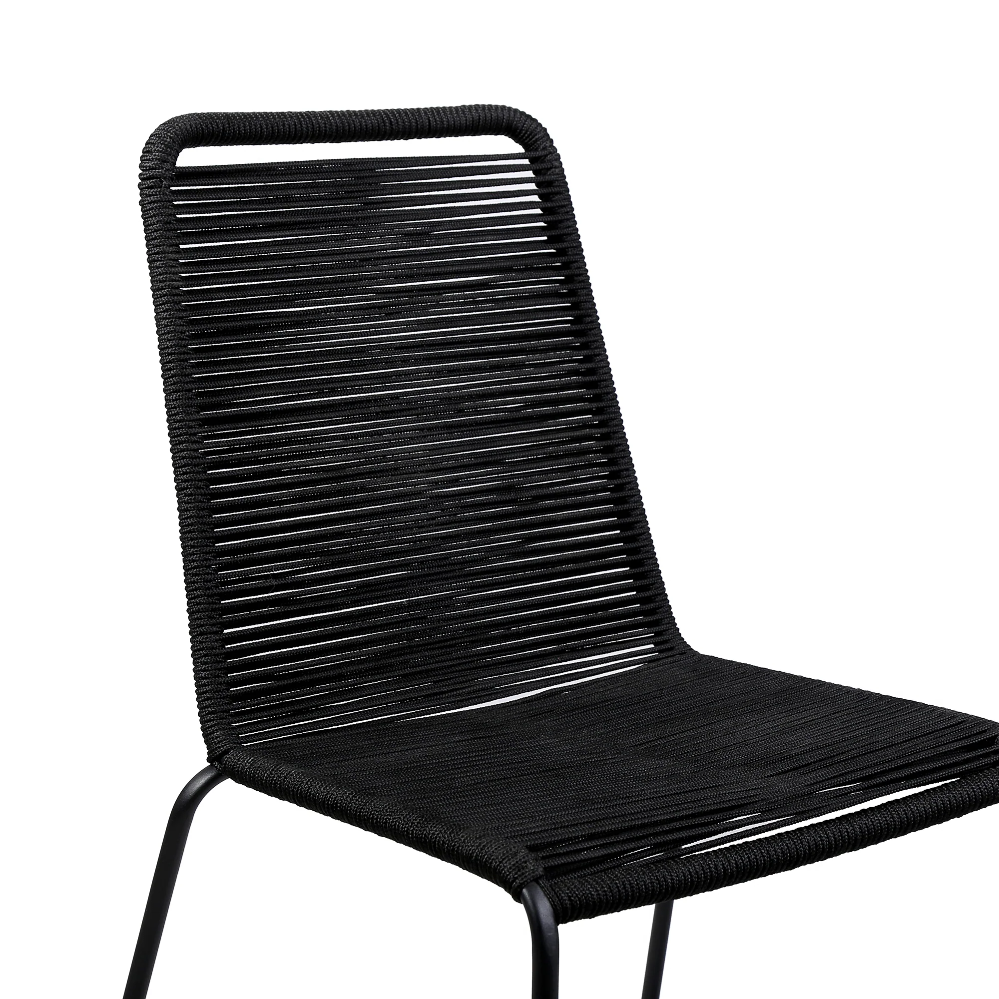 Koala and Shasta 5 Piece Dining Set in Dark Eucalyptus and Metal with Black Rope By Armen Living - Image 7