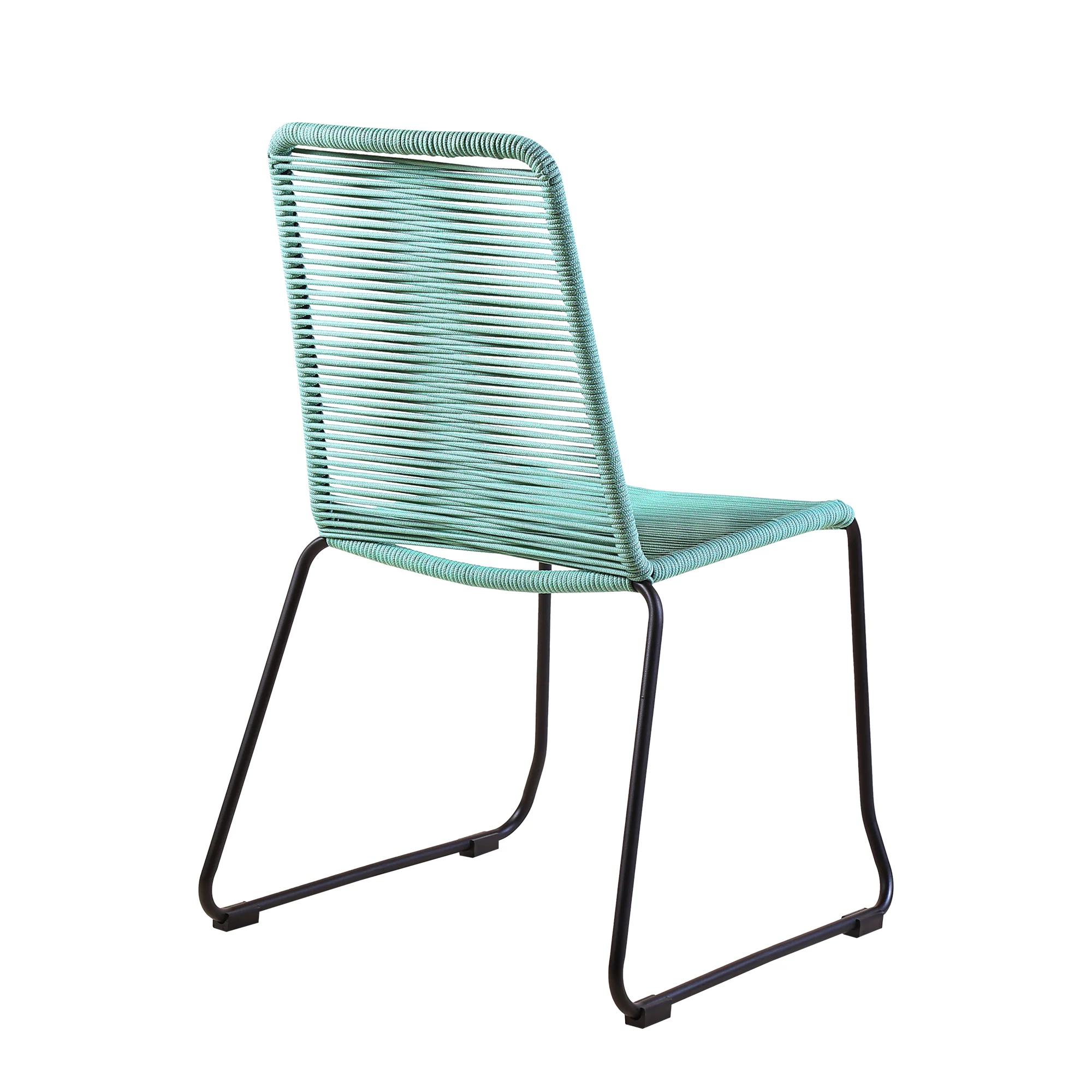 Koala and Shasta 5 Piece Outdoor Patio Dining Set in Light Eucalyptus Wood and Black Rope By Armen Living - Image 24