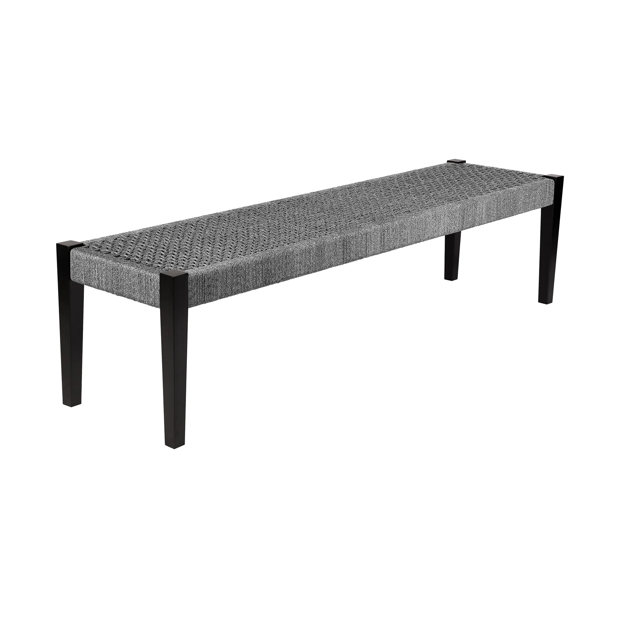 Koala Calica and Camino 5 Piece Outdoor Dining Set with Dark Eucalyptus Wood and Grey Rope and Cushions By Armen Living - Image 7