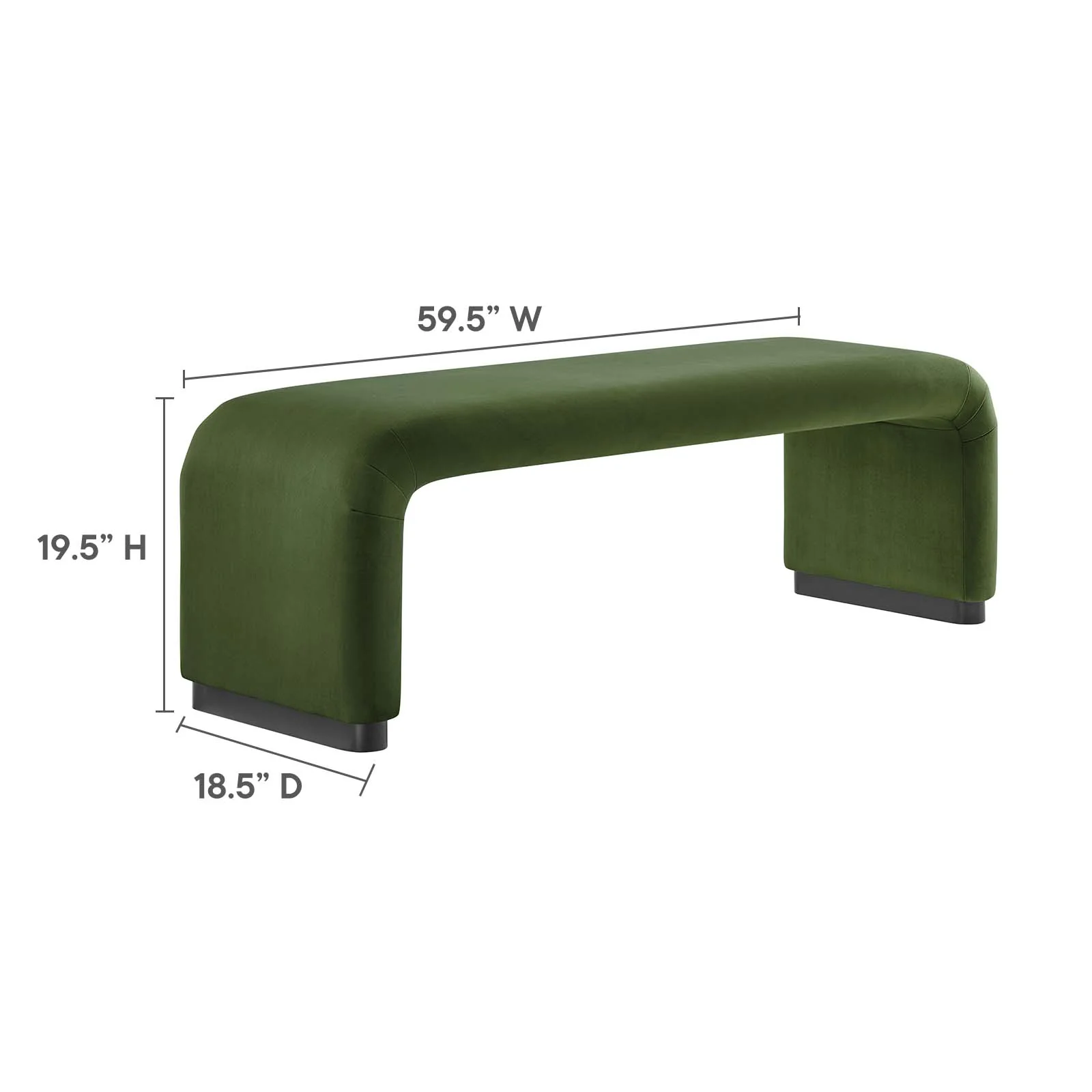 Koda Performance Velvet Waterfall Long Bench By Modway - EEI-6734 - Image 23