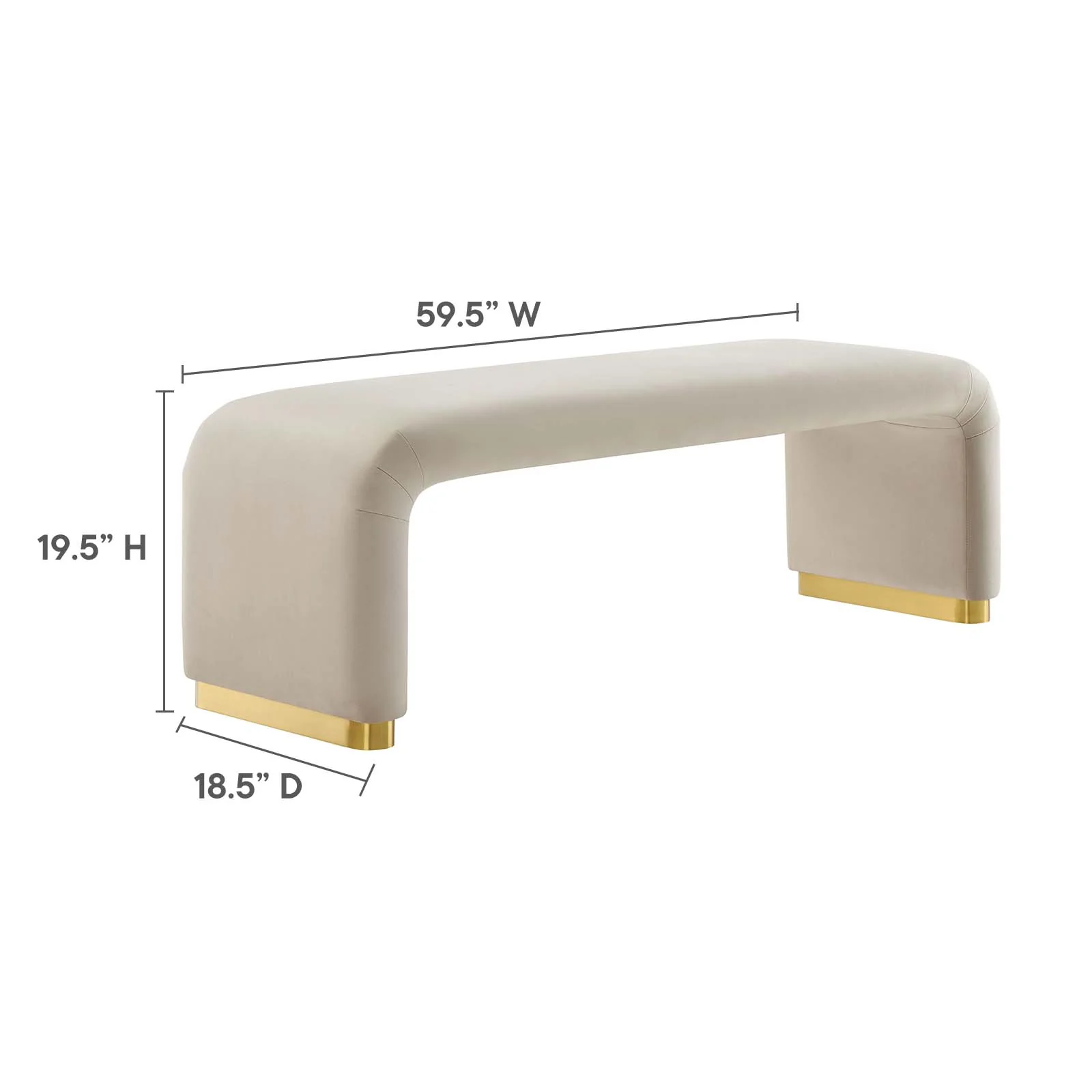 Koda Performance Velvet Waterfall Long Bench By Modway - EEI-6734 - Image 31