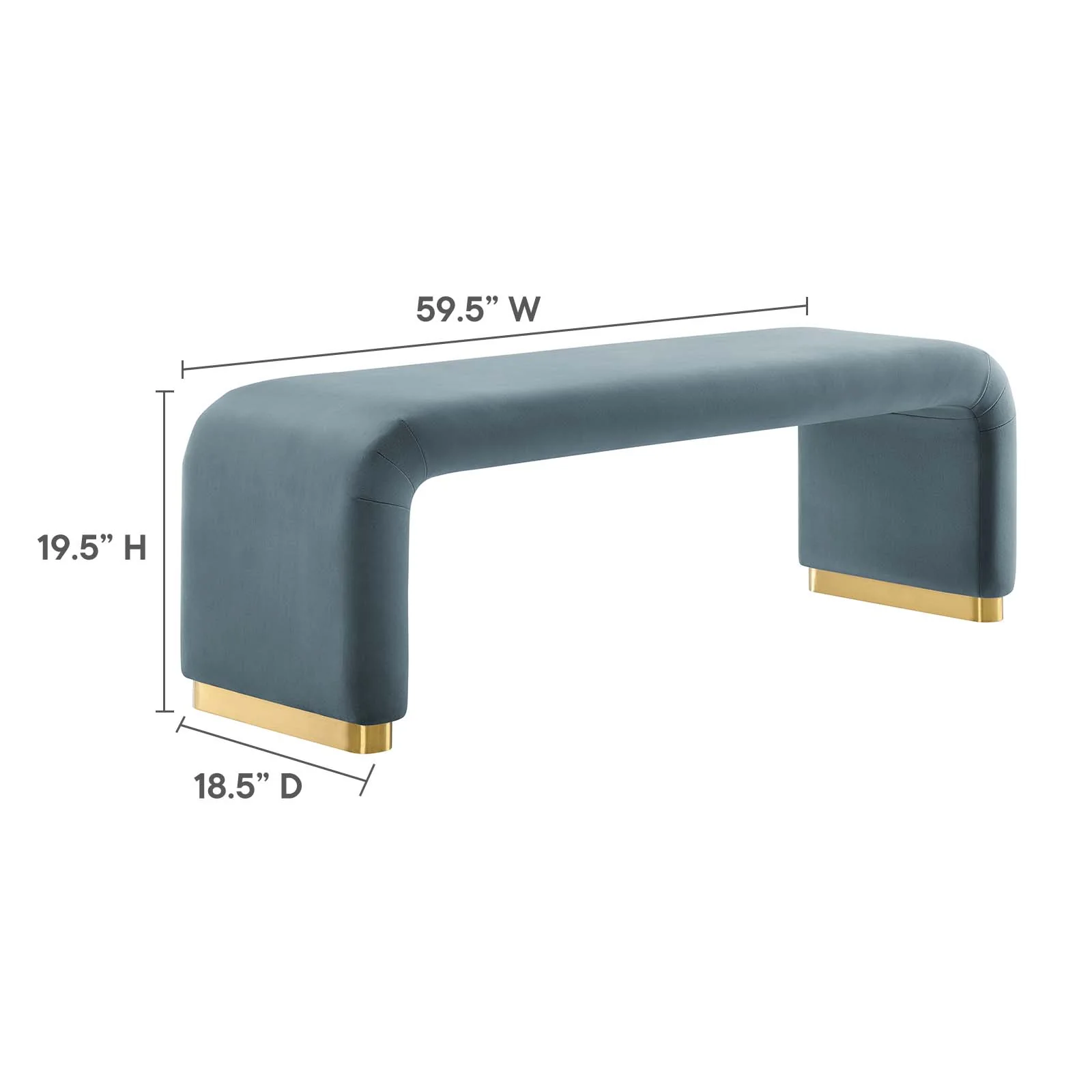 Koda Performance Velvet Waterfall Long Bench By Modway - EEI-6734 - Image 39