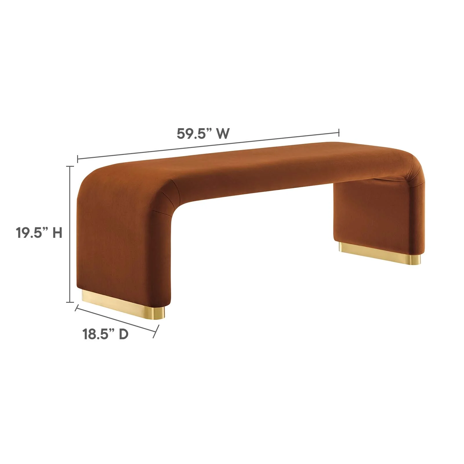 Koda Performance Velvet Waterfall Long Bench By Modway - EEI-6734 - Image 47