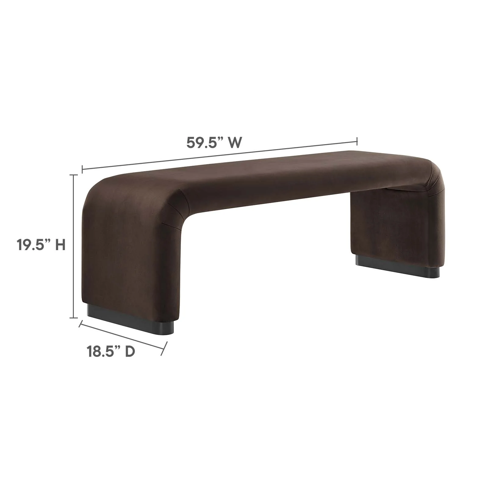 Koda Performance Velvet Waterfall Long Bench By Modway - EEI-6734 - Image 7