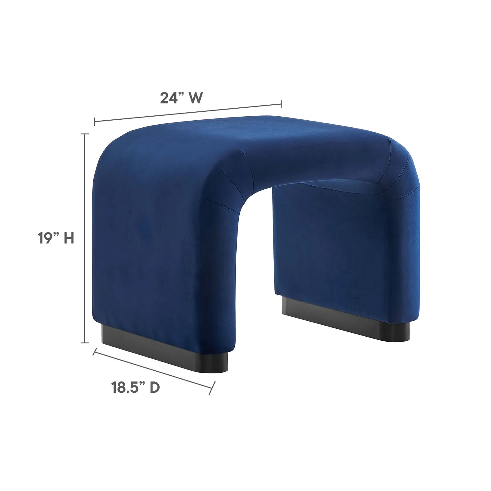 Koda Performance Velvet Waterfall Stool By Modway - EEI-6733 - Image 17