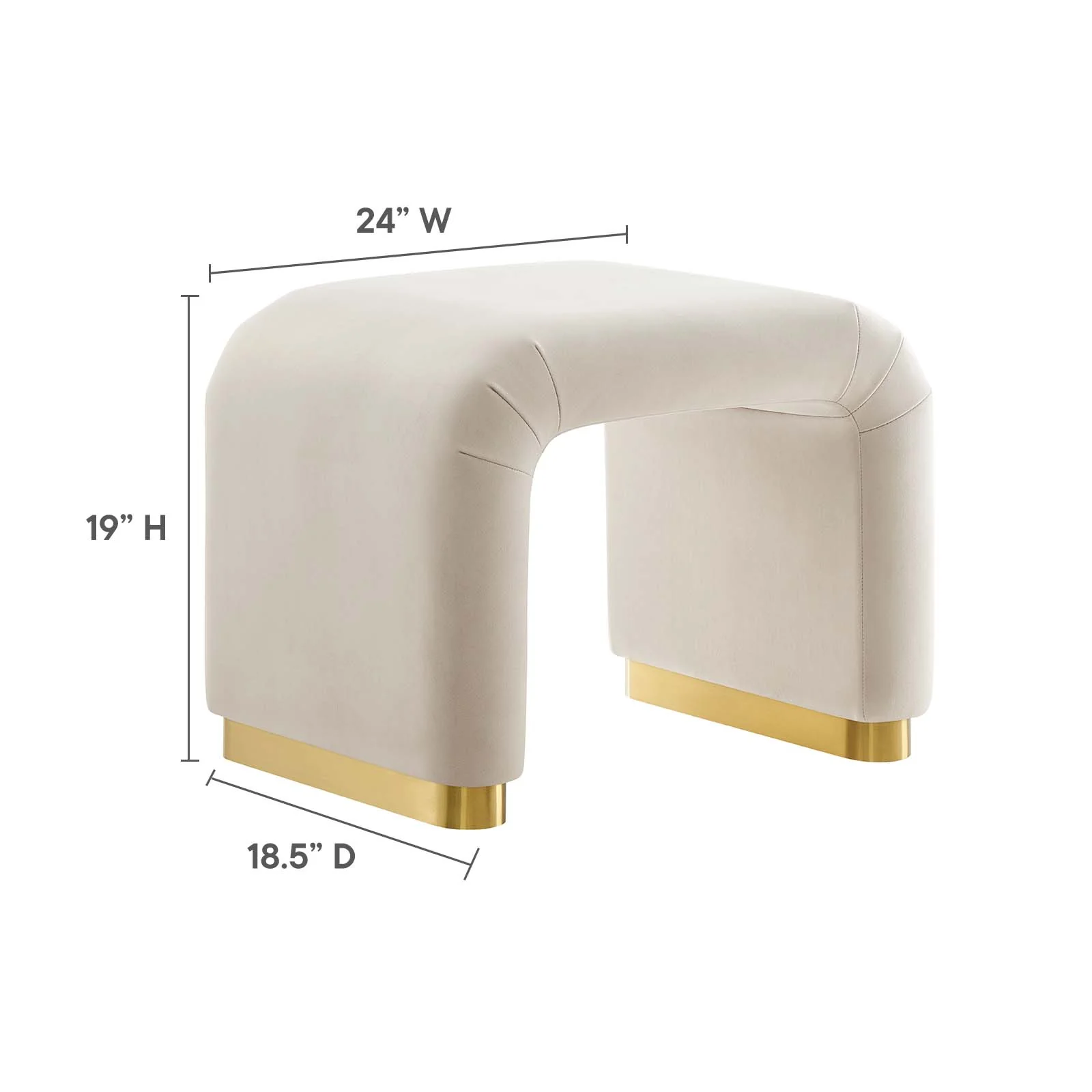 Koda Performance Velvet Waterfall Stool By Modway - EEI-6733 - Image 35
