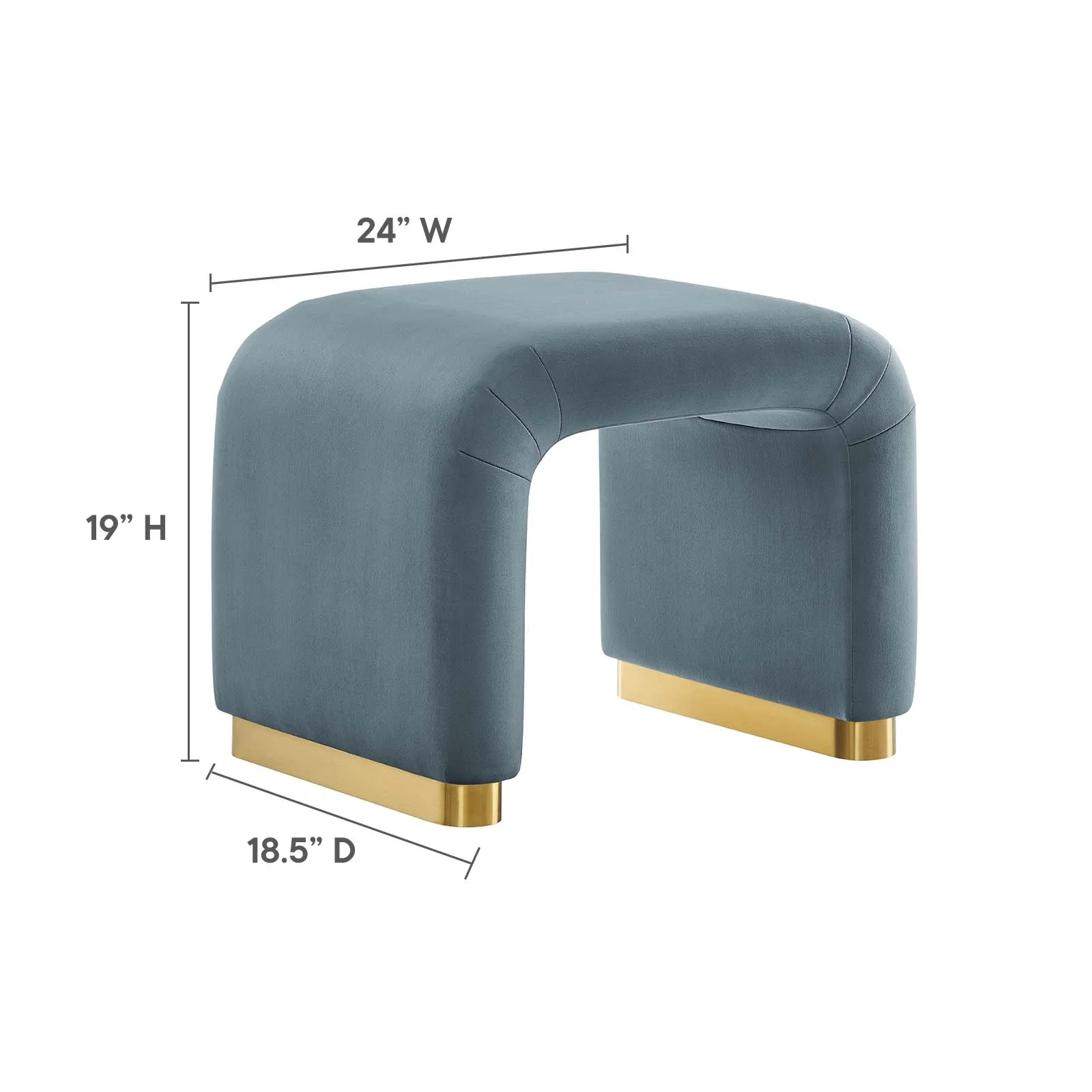 Koda Performance Velvet Waterfall Stool By Modway - EEI-6733 - Image 44
