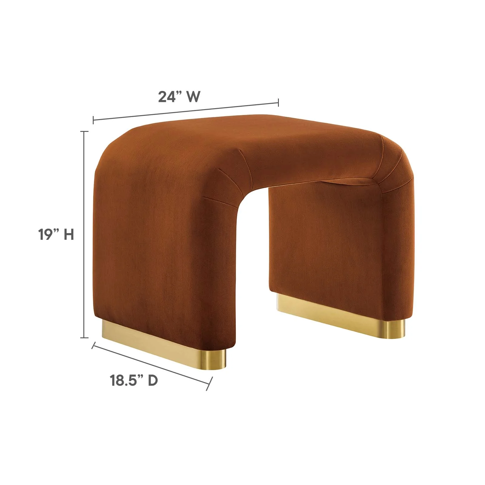Koda Performance Velvet Waterfall Stool By Modway - EEI-6733 - Image 53