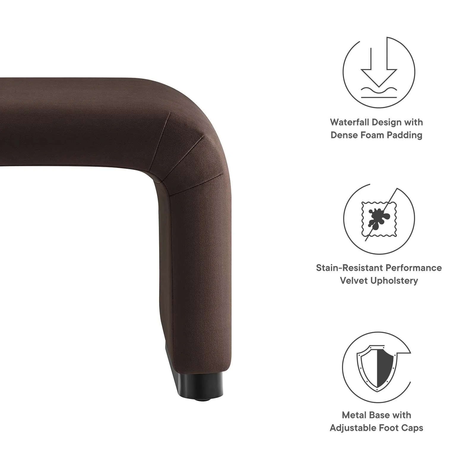 Koda Performance Velvet Waterfall Stool By Modway - EEI-6733 - Image 7