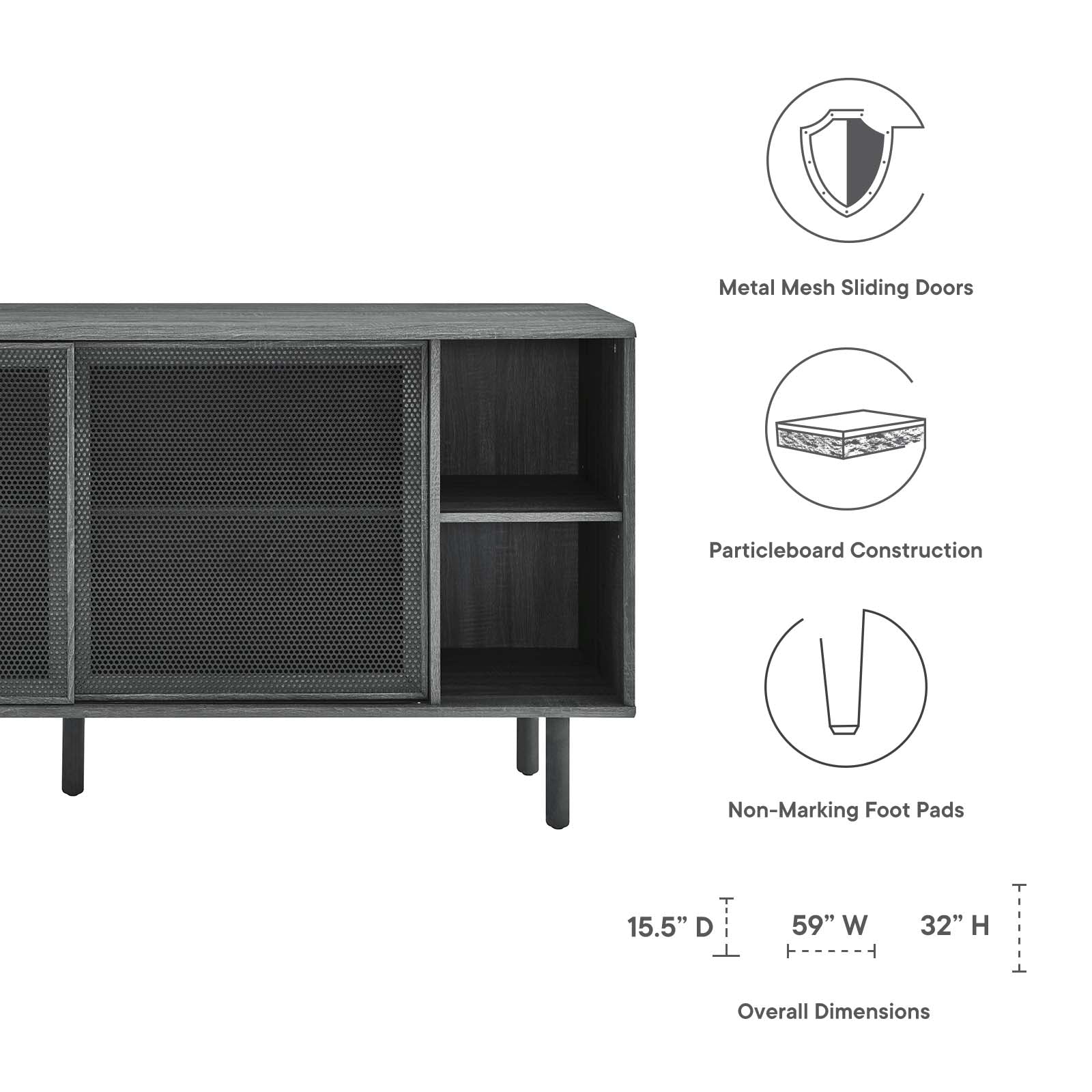 Kurtis 59" Sideboard By Modway - EEI-6235 - Image 8
