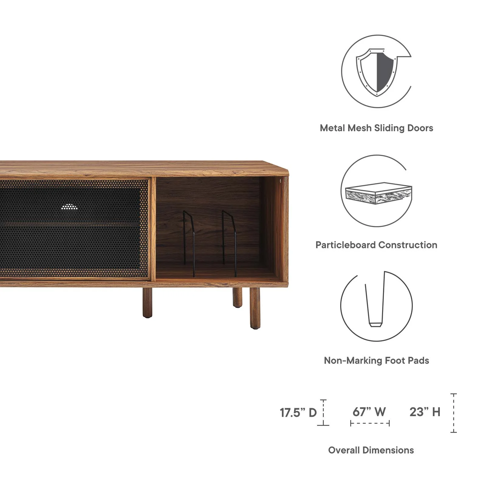 Kurtis 67" TV and Vinyl Record Stand By Modway - EEI-6236 - Image 26