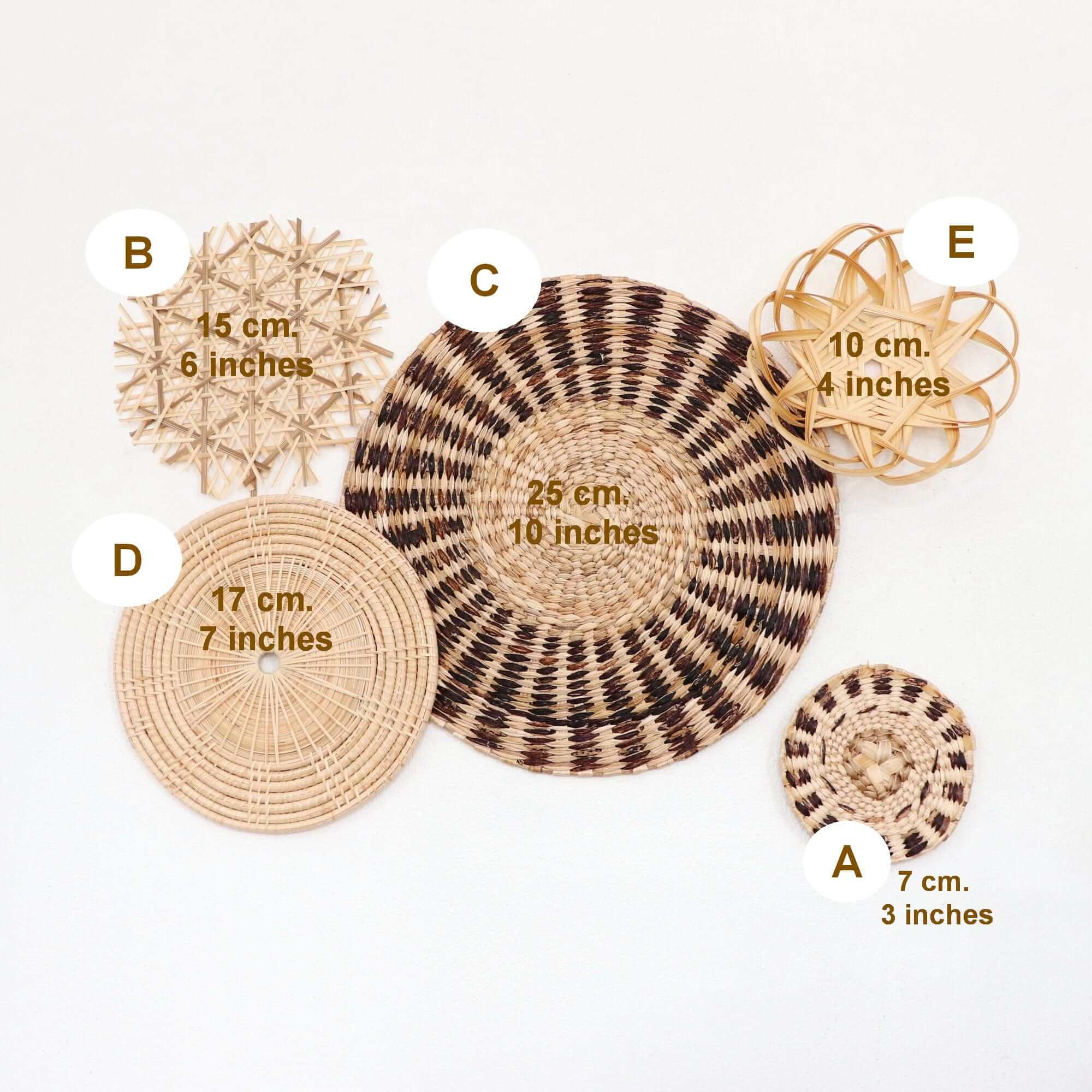 La Pat - Boho Rattan Wall Hanging (Set Of 5) By Thaihome - Image 2