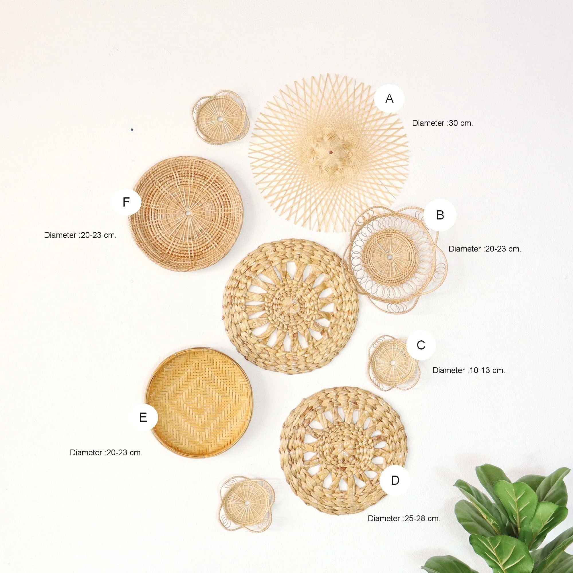 Lan La Rid - Wall Hanging DeCor Set Of 8 By Thaihome - Image 2