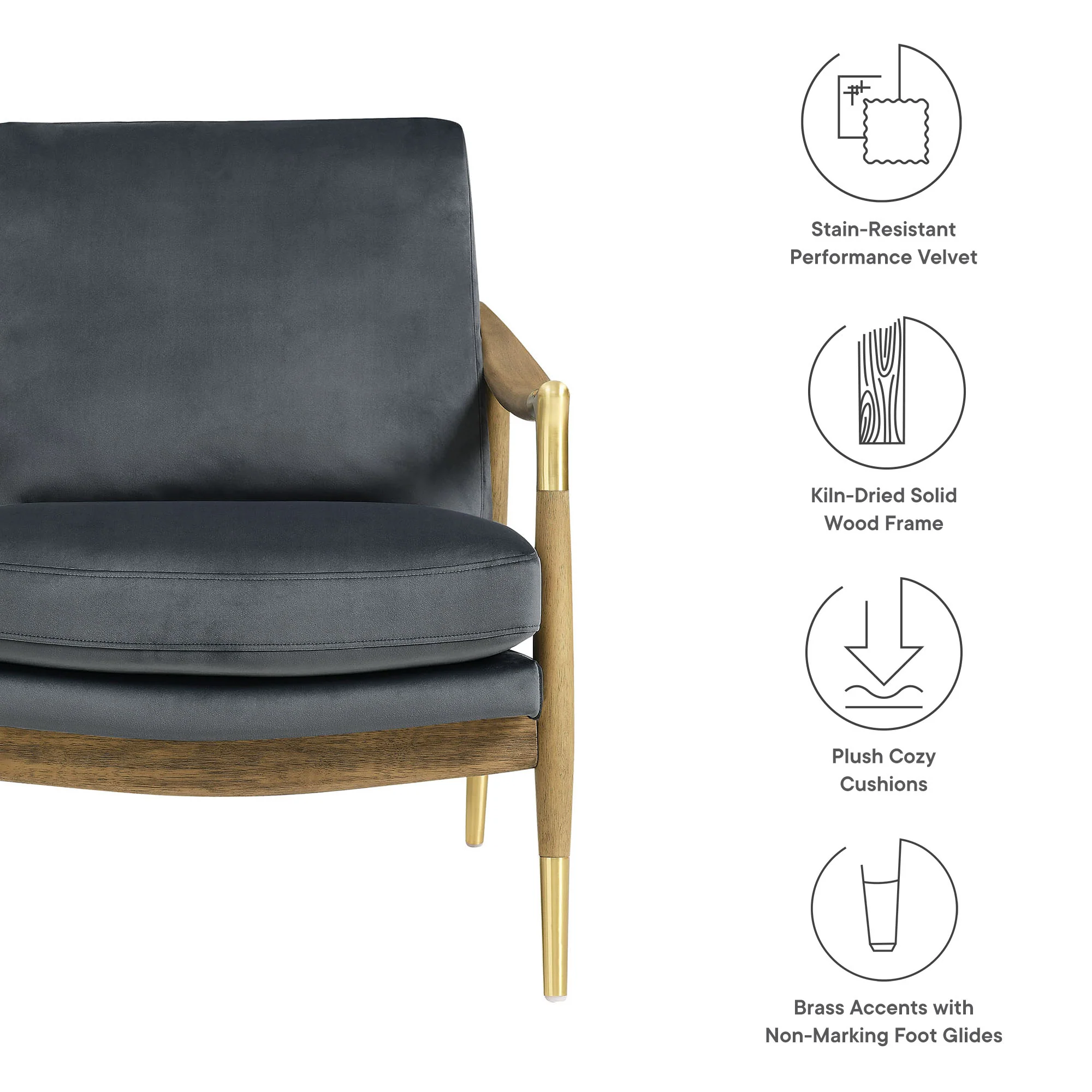 Langford Performance Velvet Accent Armchair by Modway - Image 17