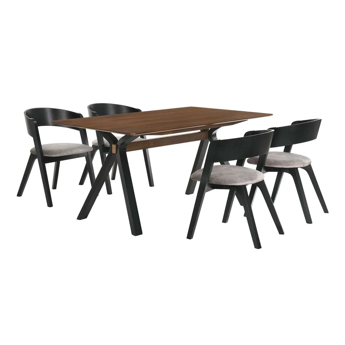 Laredo and Jackie 5 Piece Black Rectangular Dining Set By Armen Living - Image 2