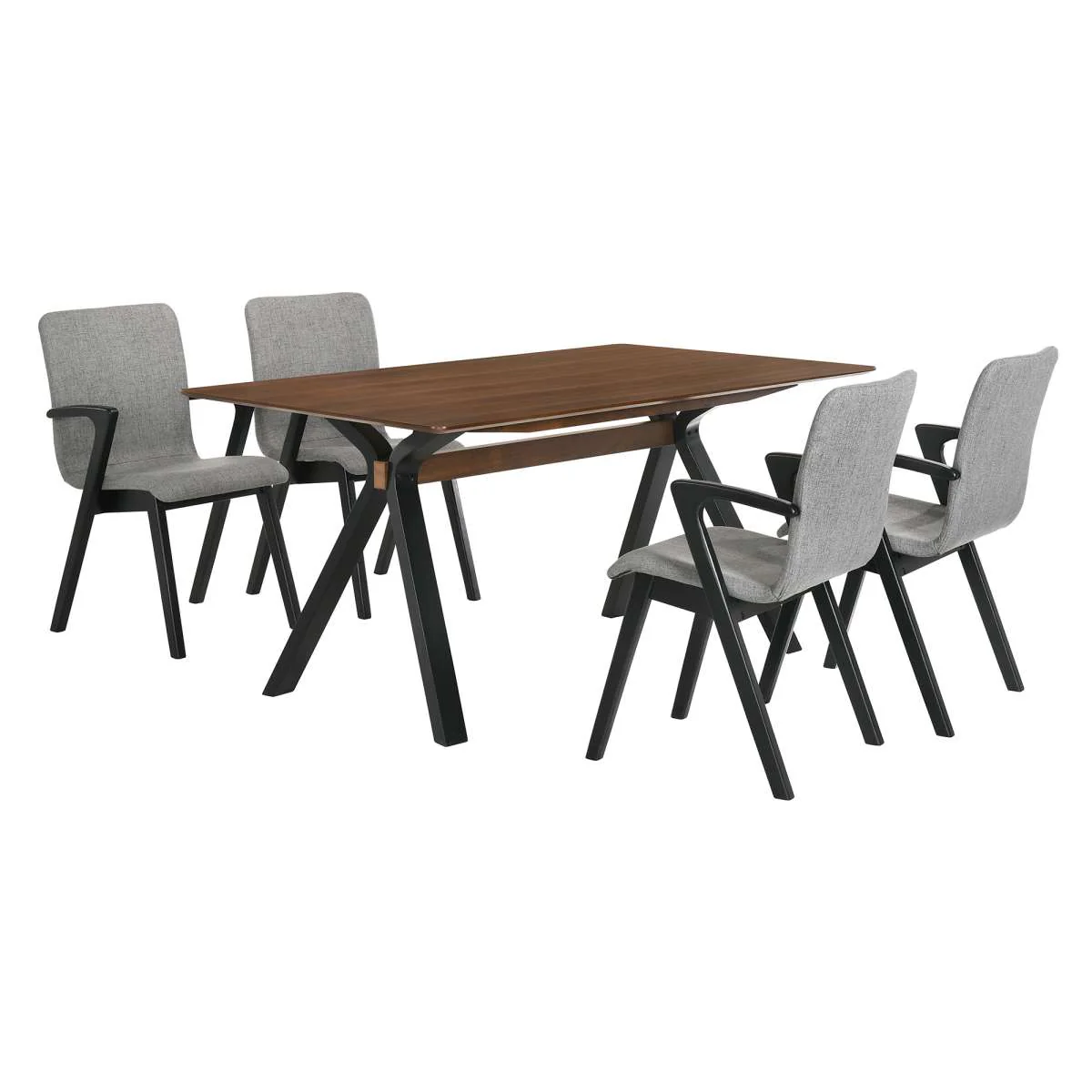 Laredo and Varde 5 Piece Black Rectangular Dining Set By Armen Living - Image 2