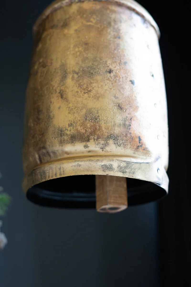 Large Antique Gold Christmas Bell - 12"T (Min 2) By Kalalou - Image 2
