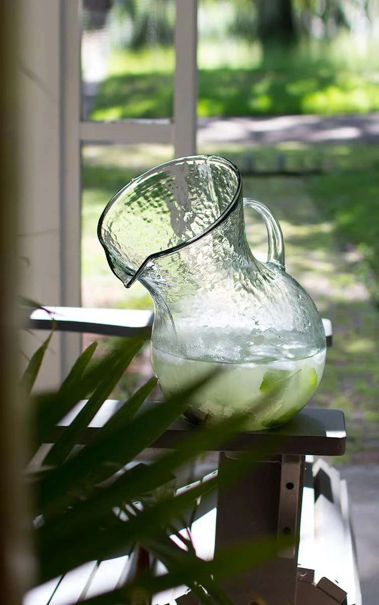 Large Glass Tilted Pitcher (Min 2) By Kalalou - Image 2