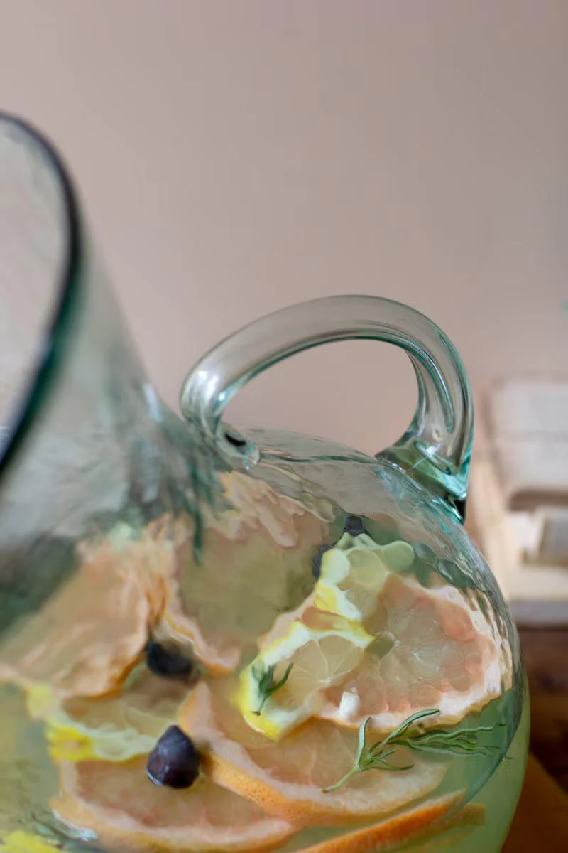 Large Glass Tilted Pitcher (Min 2) By Kalalou - Image 3