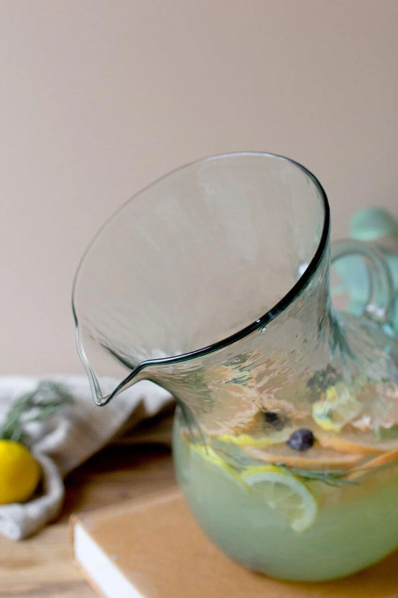 Large Glass Tilted Pitcher (Min 2) By Kalalou - Image 5
