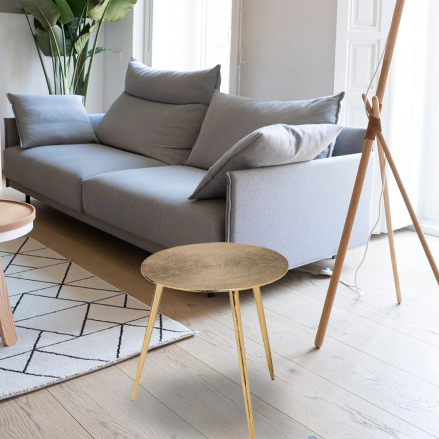 Large Gold Finish Round Starburst Accent Table By Homeroots - Image 3
