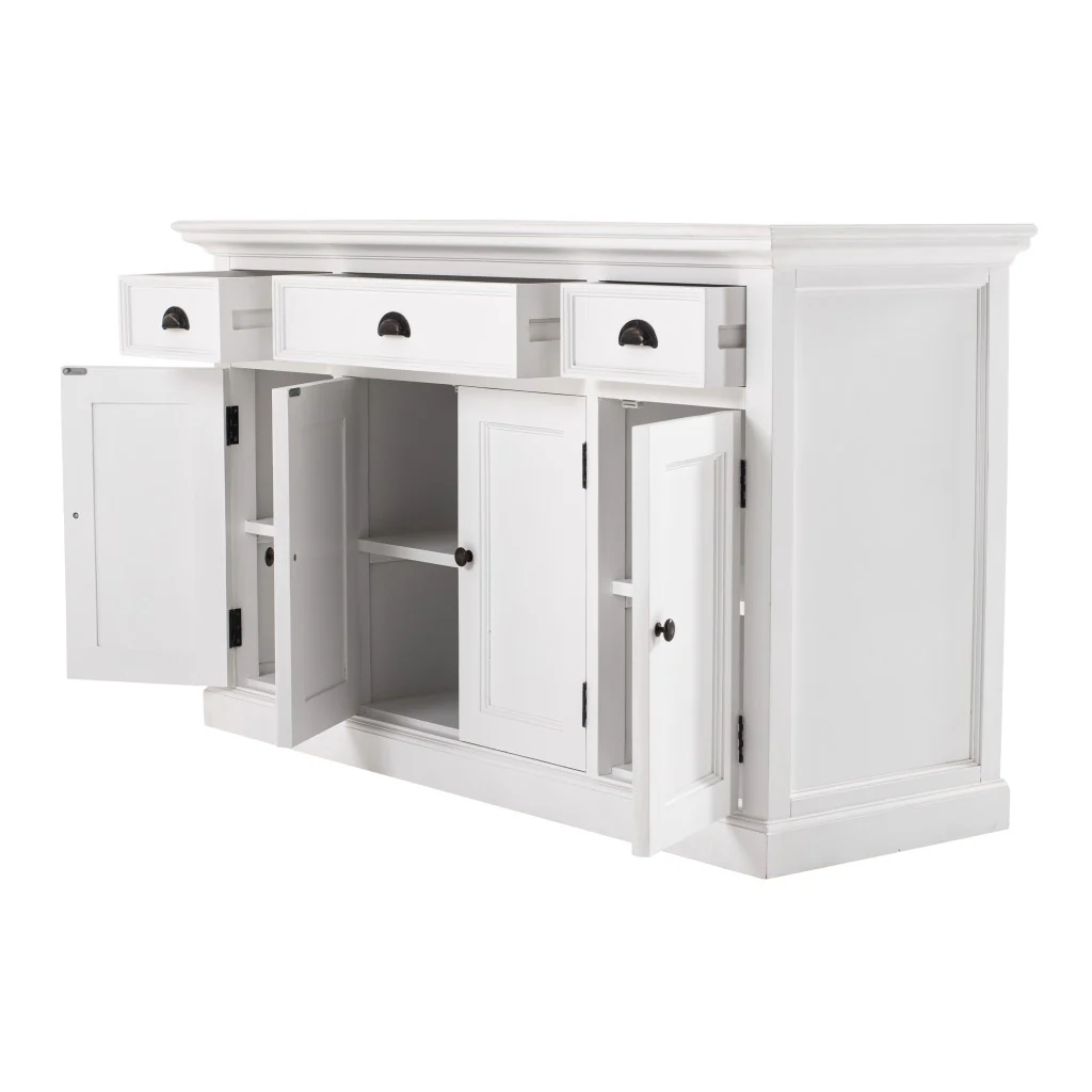 Large Modern Farmhouse White Cabinet By Homeroots - Image 3