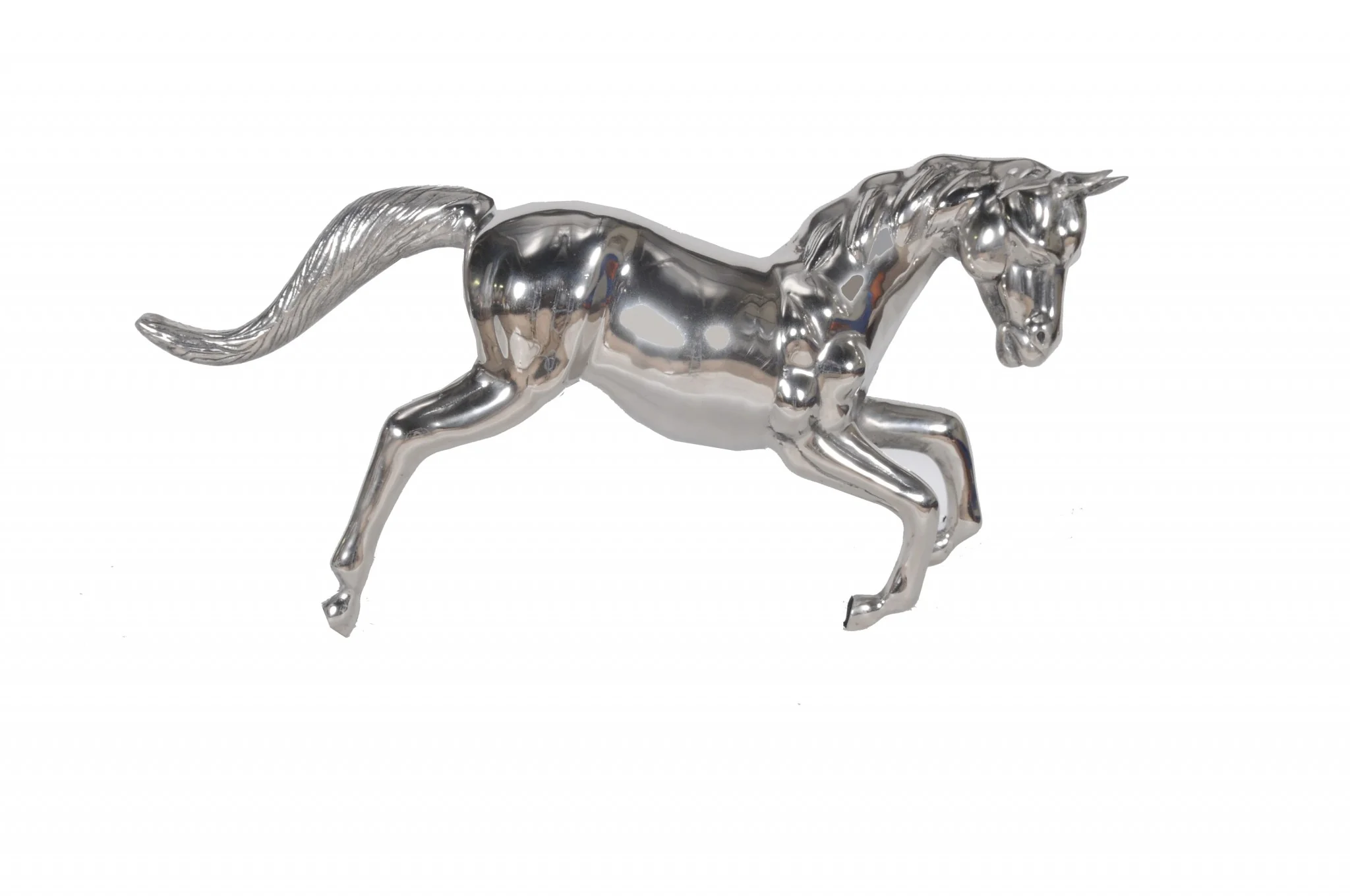 Large Silver Horse Statue By Homeroots - Image 2