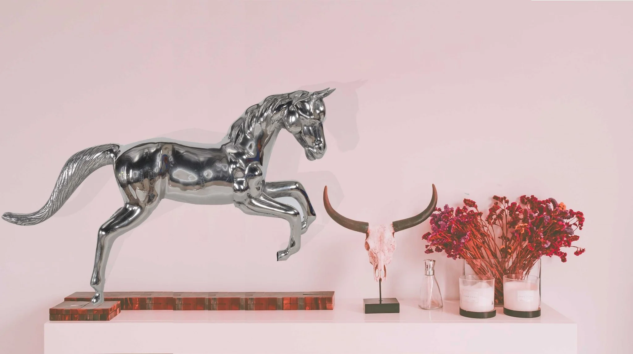 Large Silver Horse Statue By Homeroots - Image 3