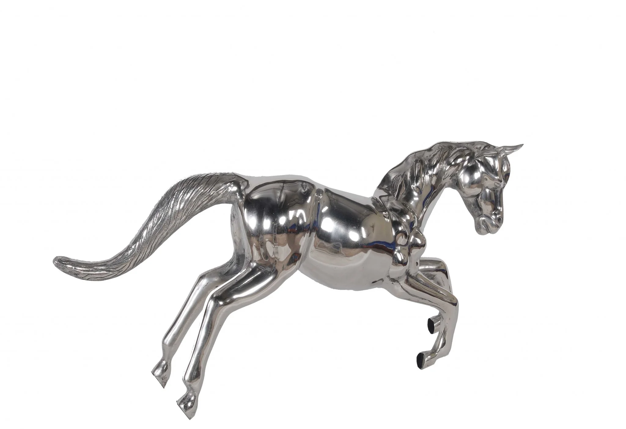 Large Silver Horse Statue By Homeroots - Image 5