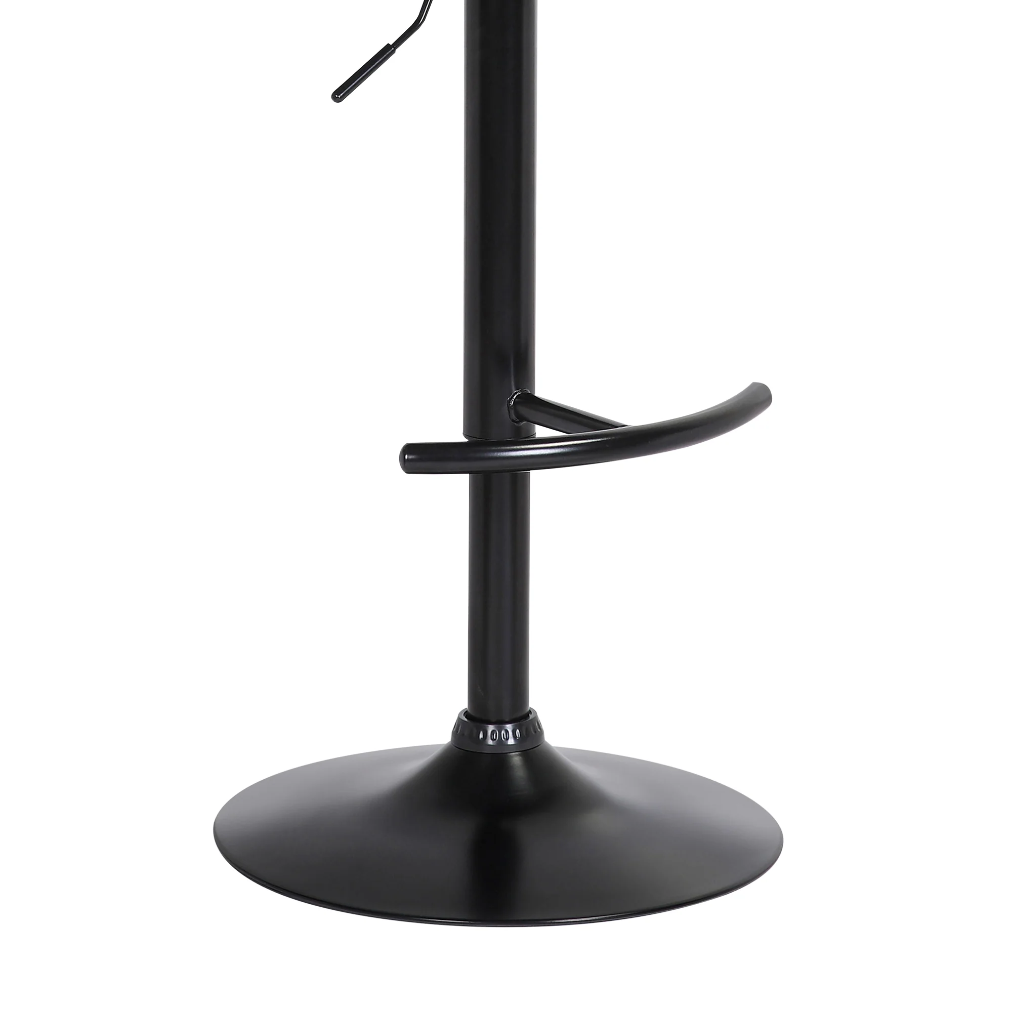 Larisa Adjustable Black Wood Bar Stool in Gray Faux Leather with Golden Bronze and Black Metal By Armen Living - Image 7
