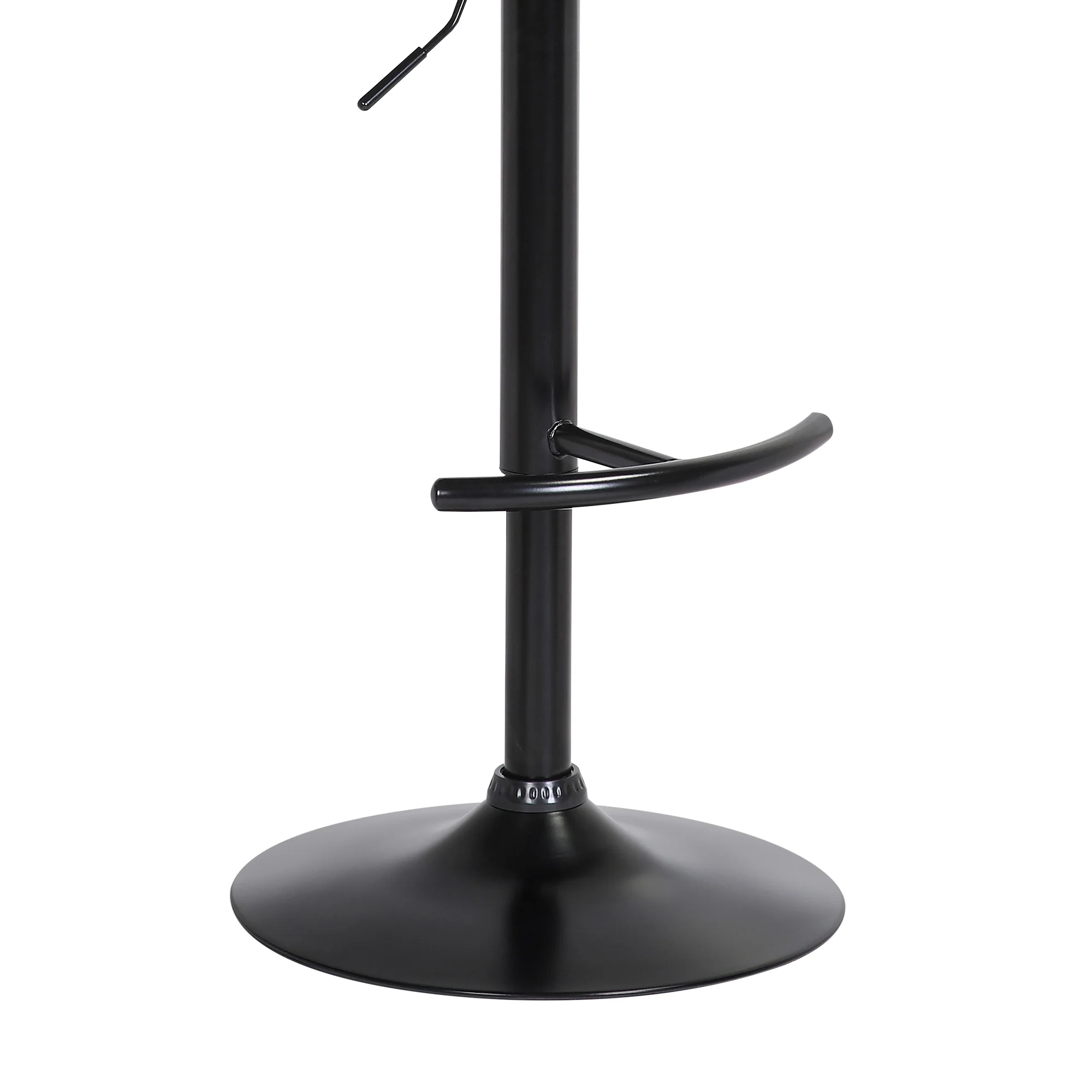 Larisa Adjustable Walnut Wood Bar Stool in Gray Faux Leather with Black Metal By Armen Living - Image 8