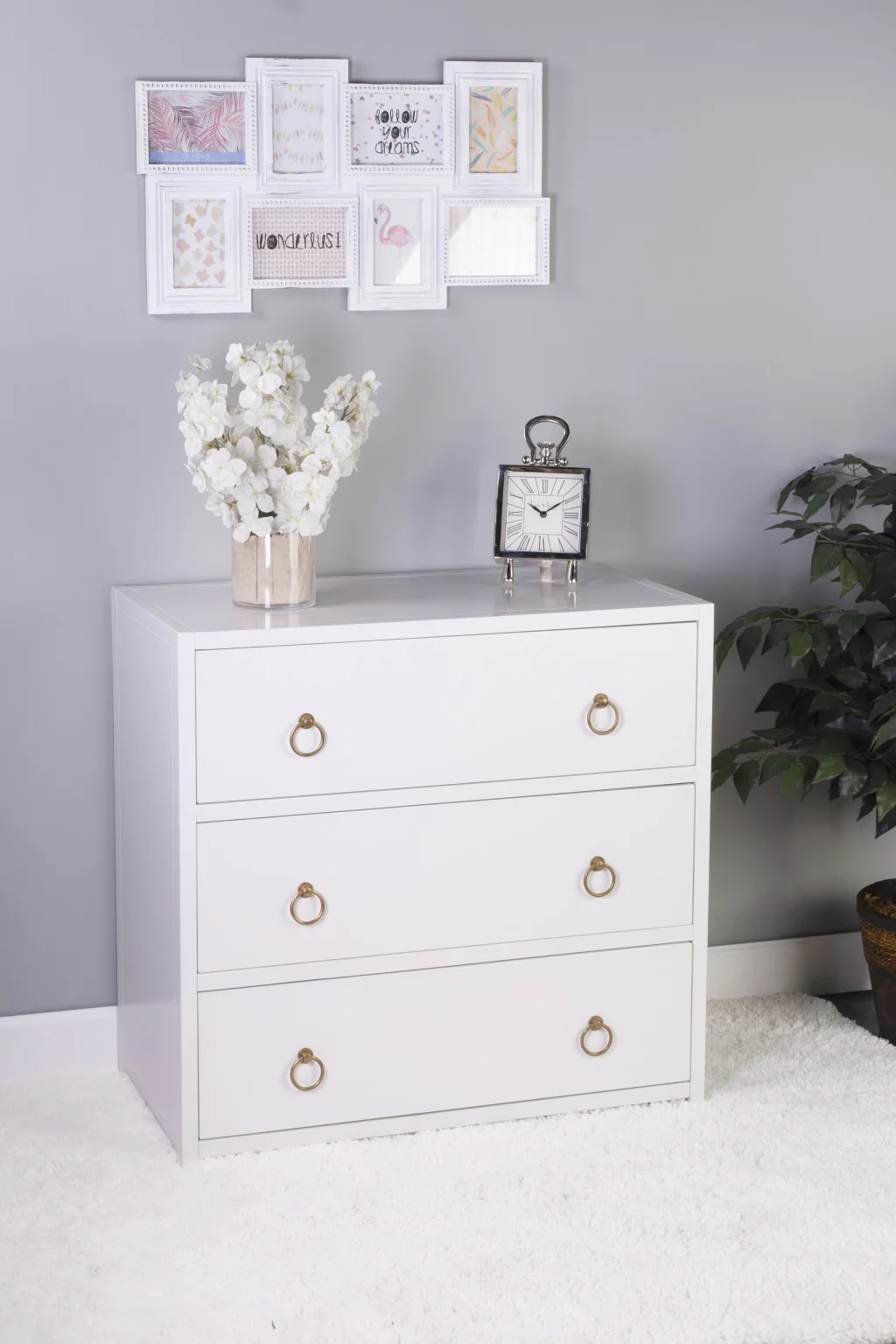 Lark Navy Blue 3 Drawer Chest By Homeroots - Image 12