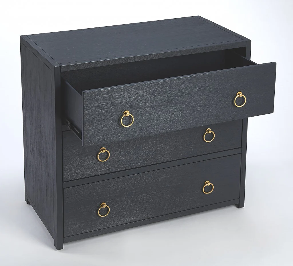 Lark Navy Blue 3 Drawer Chest By Homeroots - Image 2