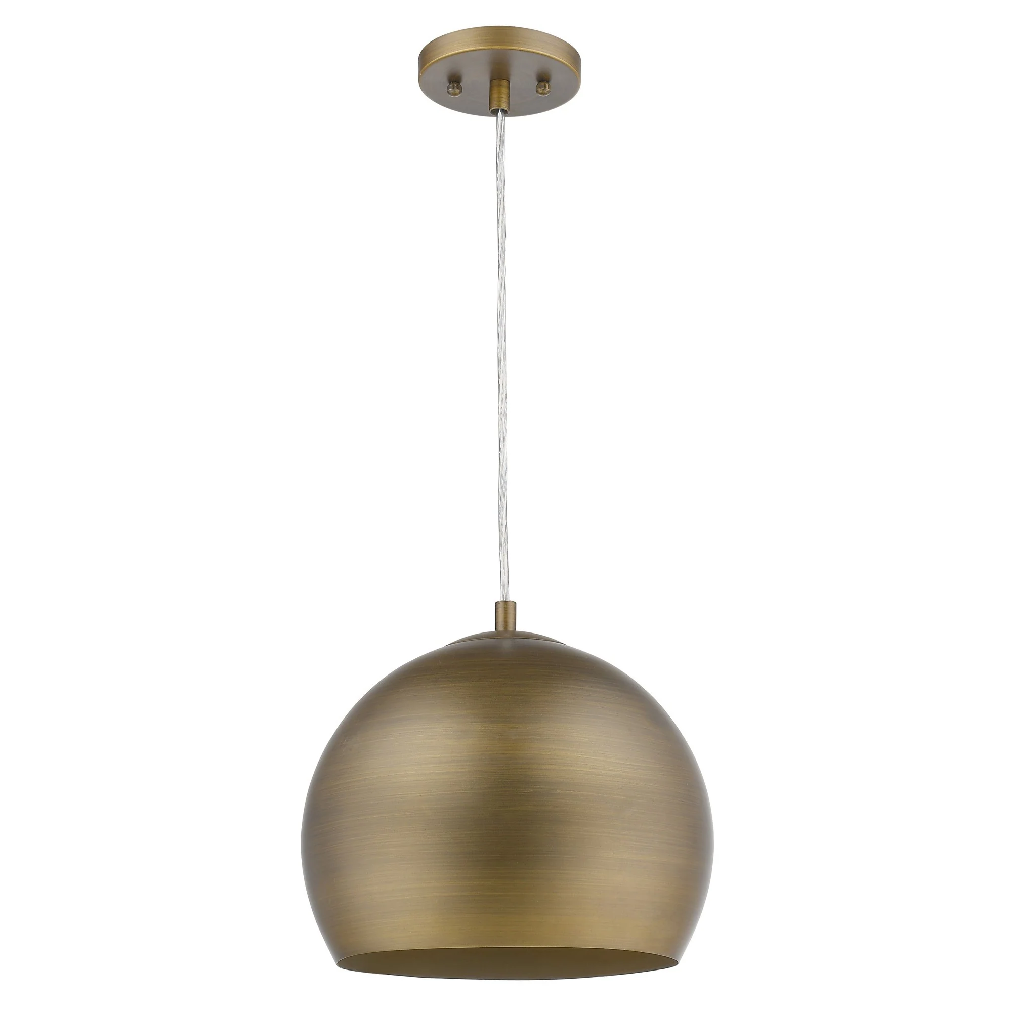 Latitude 1-Light Hand Painted Antique Gold Pendant With Gold Interior Shade By Homeroots - Image 2