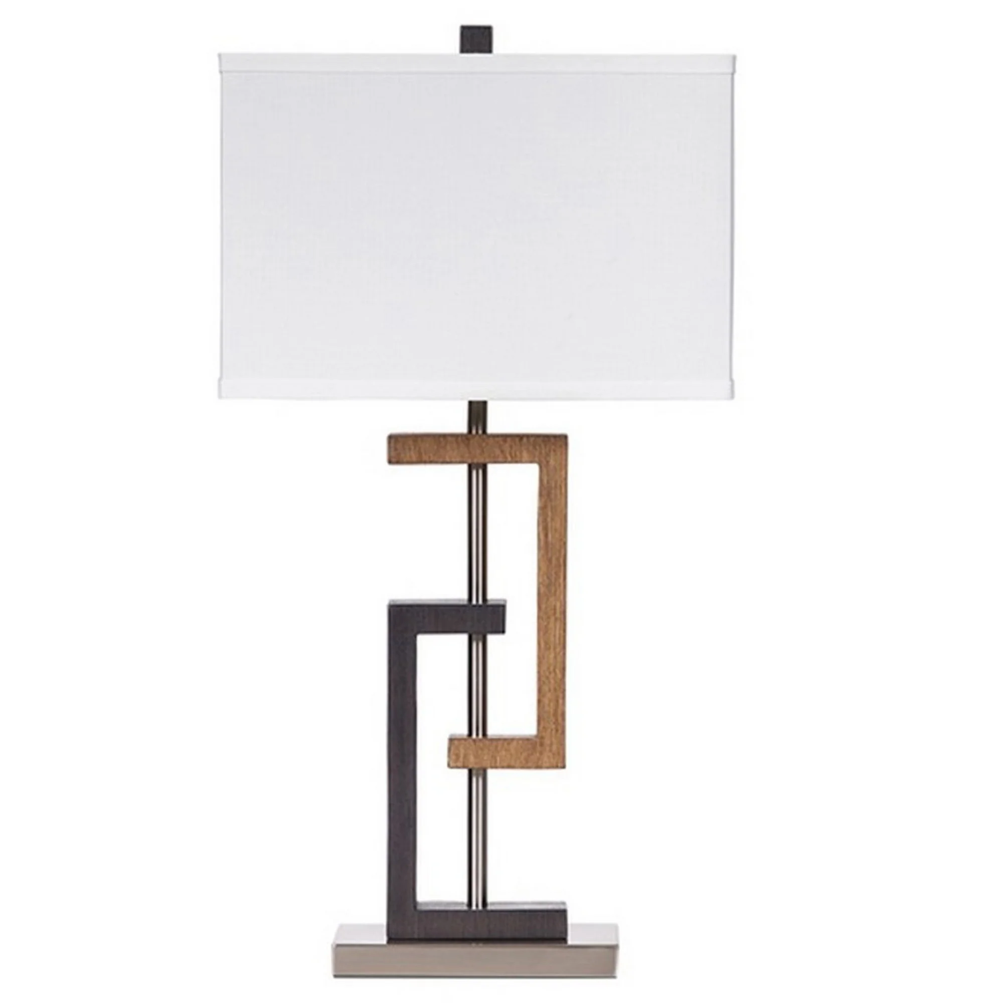 Lattice Base Hardback Table Lamp Set Of 2 Brown And Silver By Benzara - Image 5