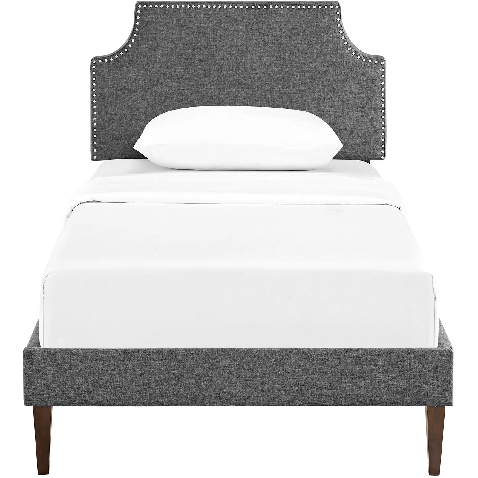 Laura Fabric Twin Platform Bed with Squared Tapered Legs by Modway - Image 5