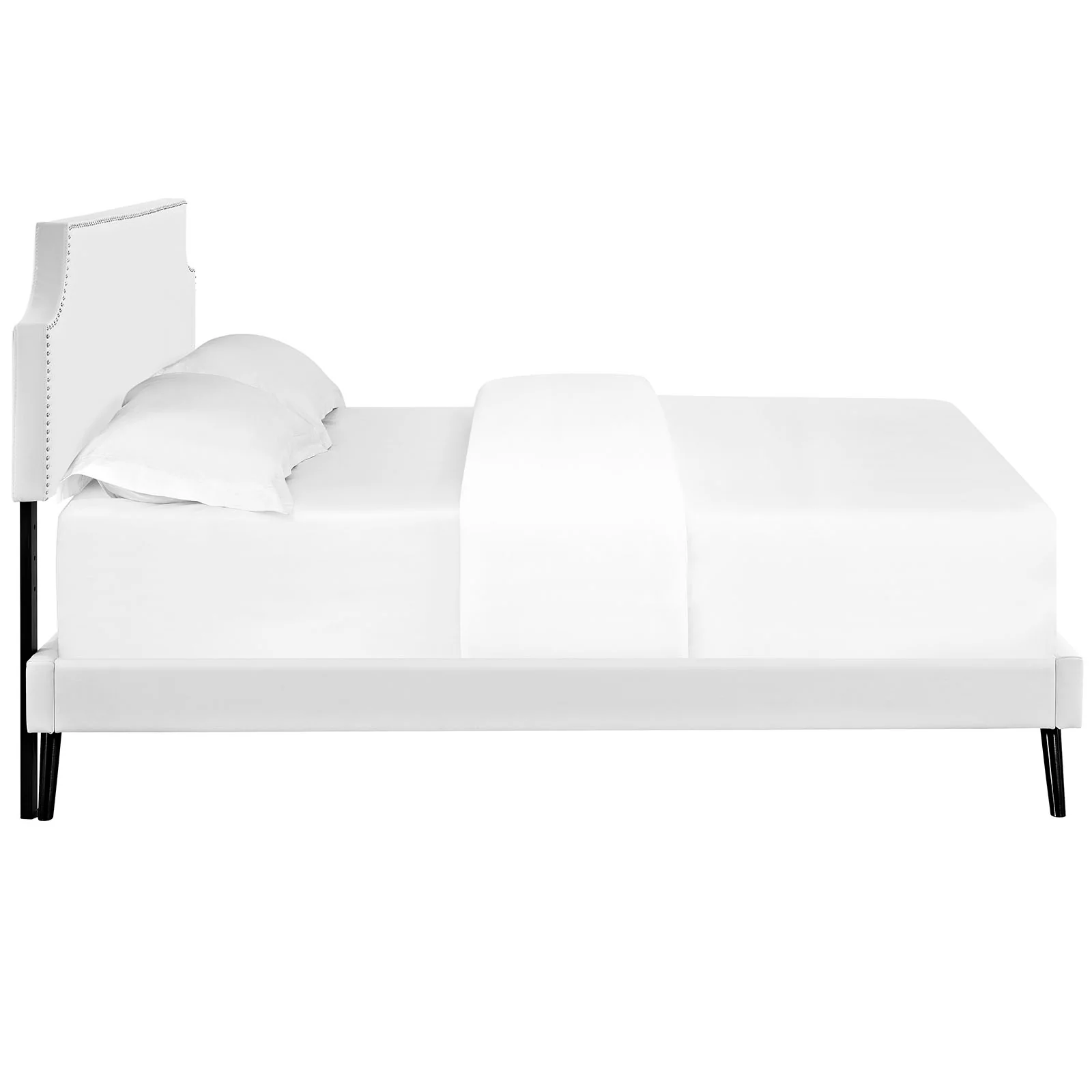 Laura Vinyl Full Platform Bed with Round Splayed Legs by Modway - Image 4