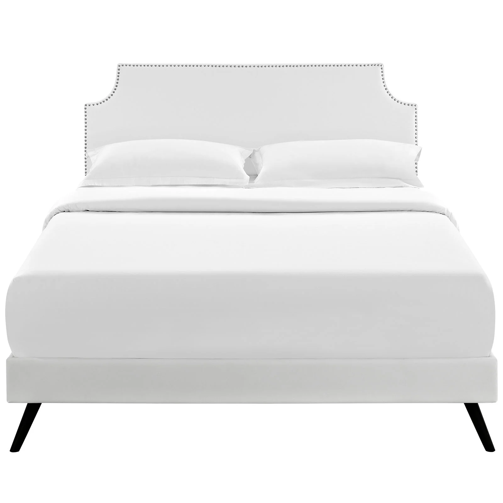 Laura Vinyl Full Platform Bed with Round Splayed Legs by Modway - Image 5