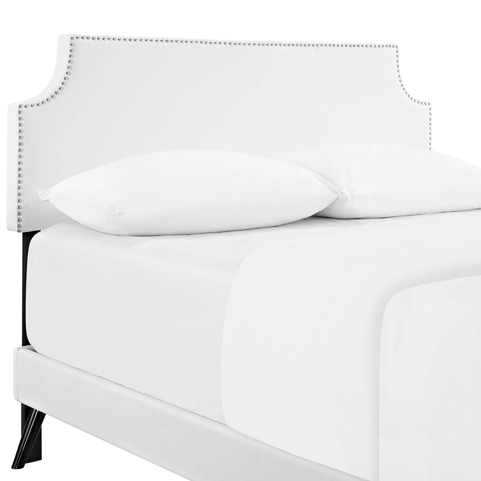 Laura Vinyl Full Platform Bed with Round Splayed Legs by Modway - Image 6