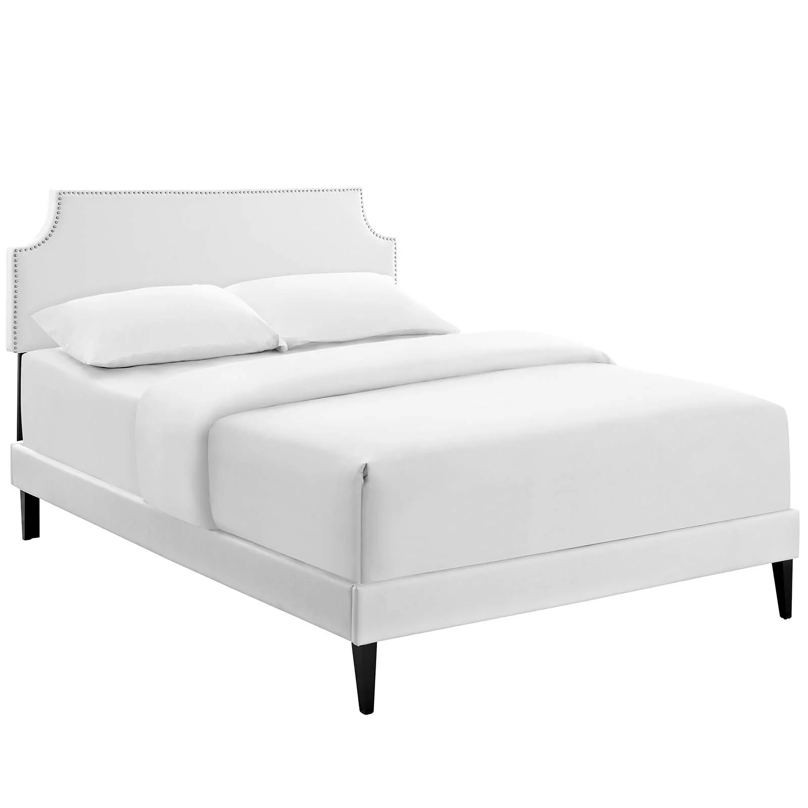 Laura Vinyl Queen Platform Bed with Squared Tapered Legs by Modway - Image 2