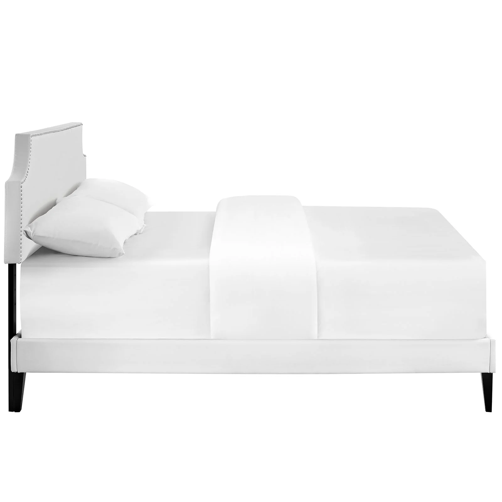 Laura Vinyl Queen Platform Bed with Squared Tapered Legs by Modway - Image 4