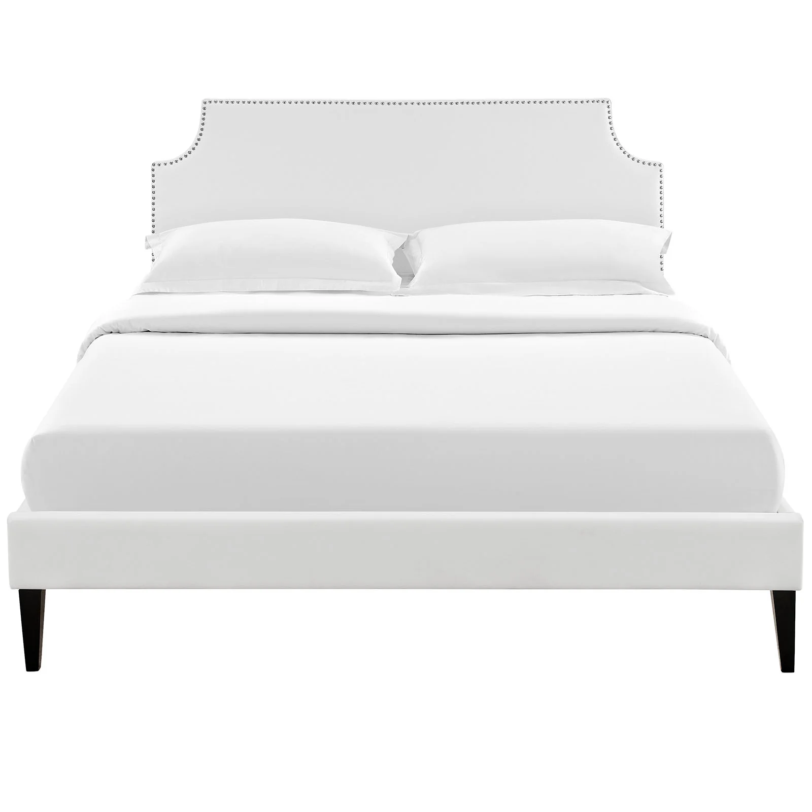 Laura Vinyl Queen Platform Bed with Squared Tapered Legs by Modway - Image 5