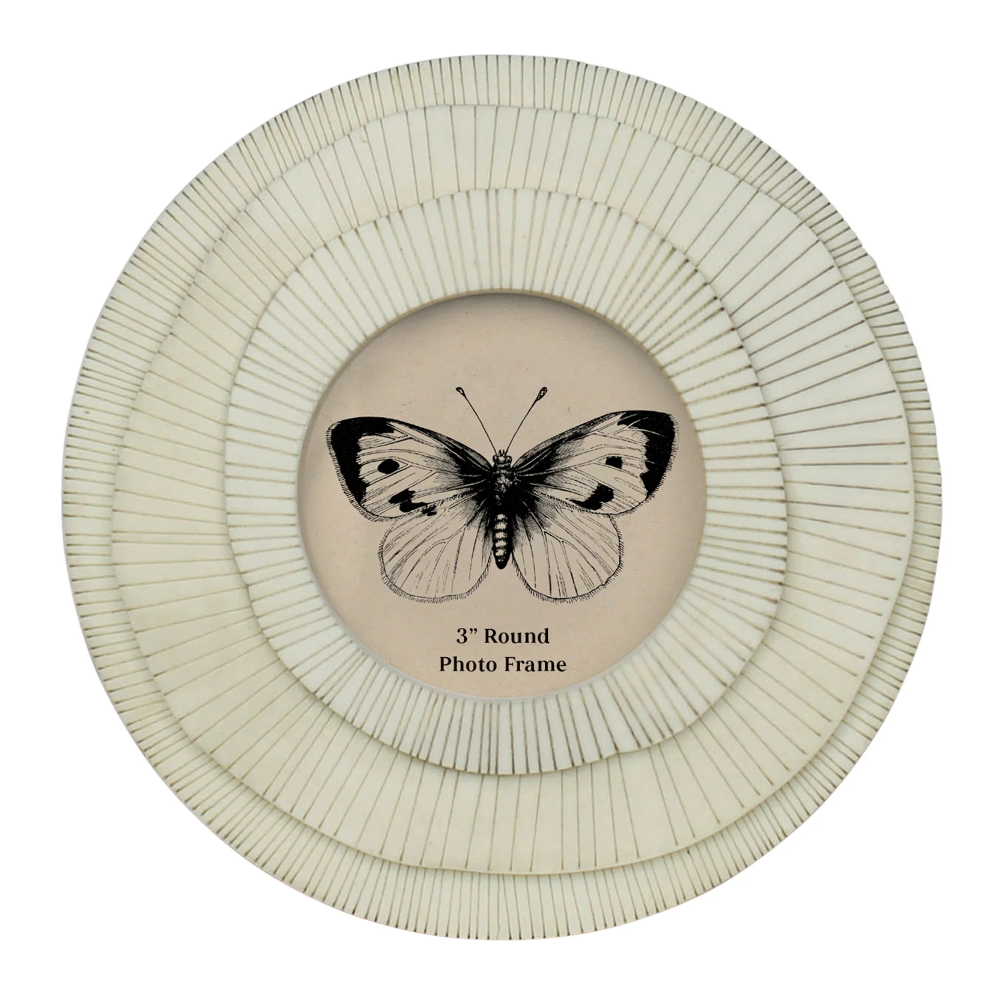 Layered Round Frame, White - 3” Set Of 2 By HomArt - Image 2
