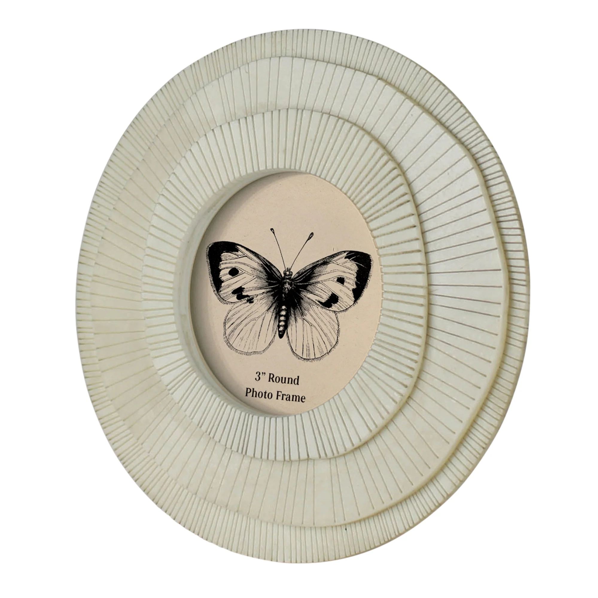 Layered Round Frame, White - 3” Set Of 2 By HomArt - Image 3