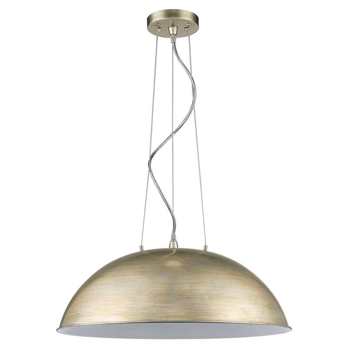 Layla 1-Light Washed Gold Bowl Pendant With Gloss White Interior Shade By Homeroots - Image 2