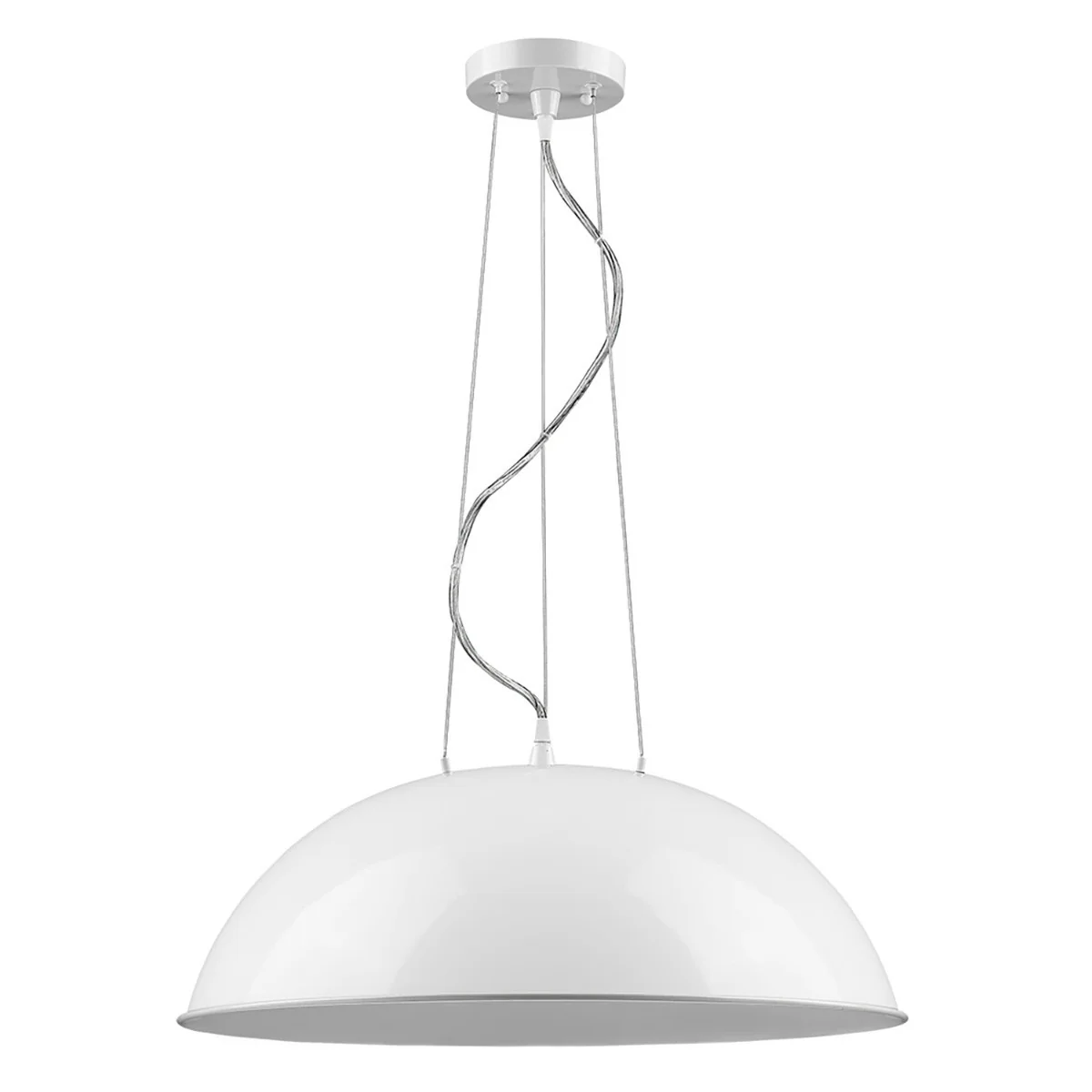 Layla 1-Light White Bowl Pendant By Homeroots - Image 2