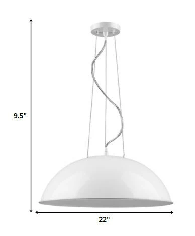 Layla 1-Light White Bowl Pendant By Homeroots - Image 5