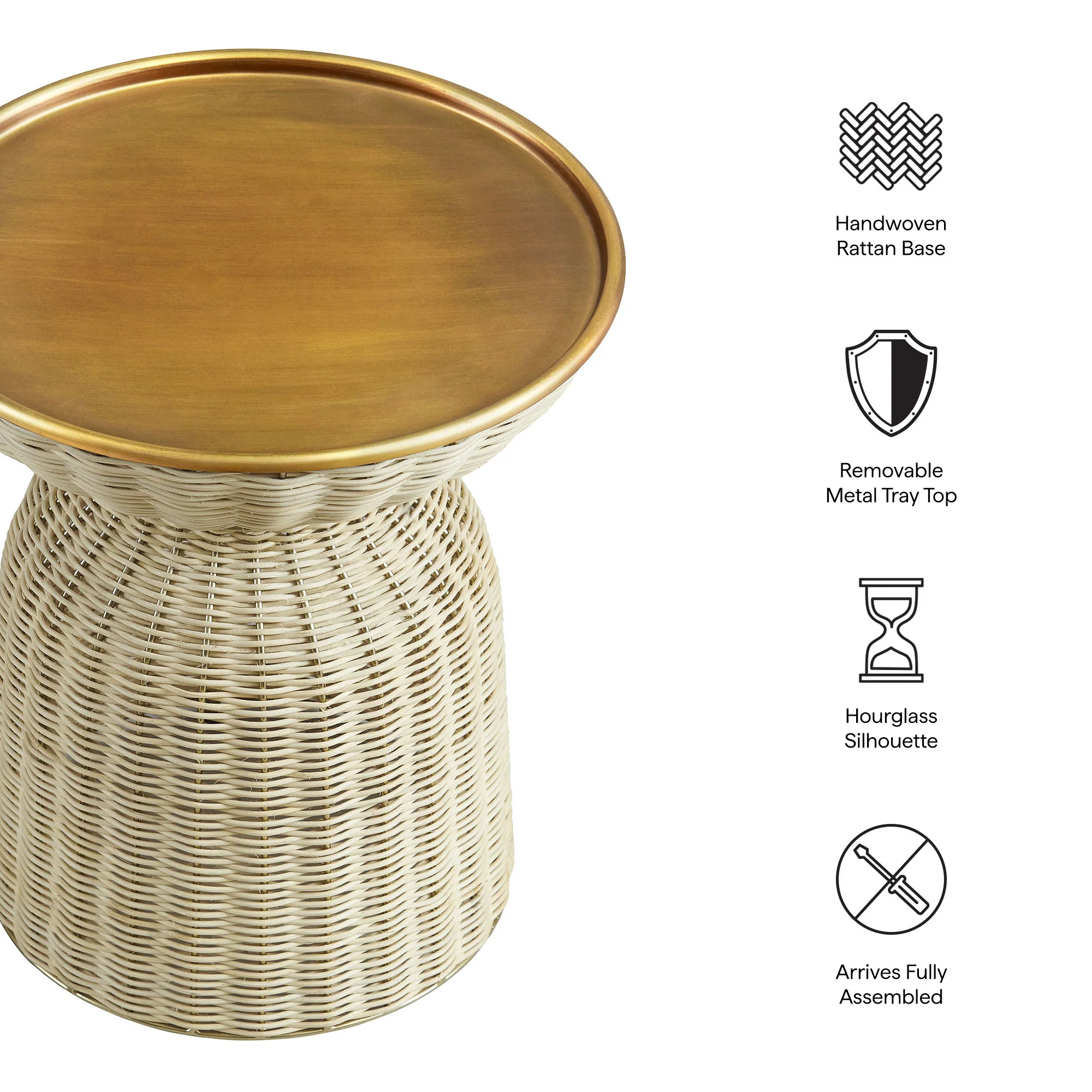 Lazaro Round Rattan Side Table by Modway - Image 7