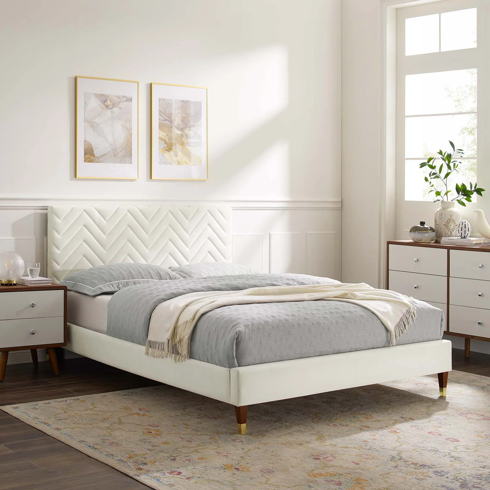 Leah Chevron Tufted Performance Velvet Full Platform Bed By Modway - MOD-6993 - Image 32
